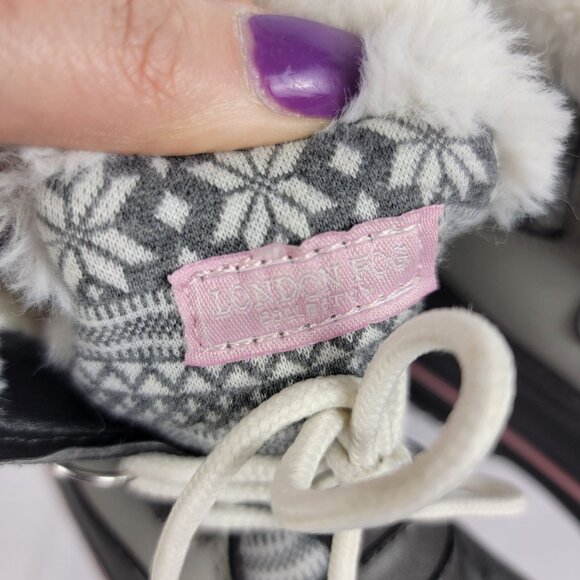 London Fog Collection Grey and Pink Toddler Girls Winter Snow Boots Sz 11 - Picture 2 of 9